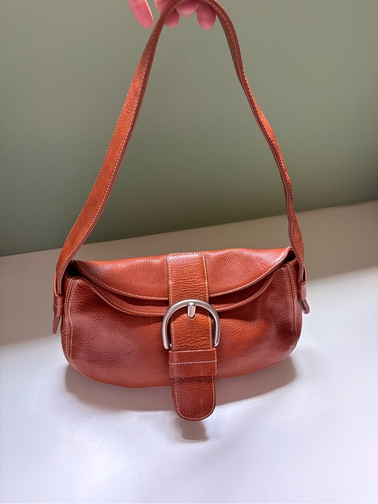 Christopher Kon Handbags - Classic Brown Leather Shoulder Bag with Buckle Strap